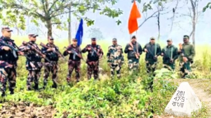 ২৪ ঘন্টার ব্যবধানে পাঁচবিবি সীমান্তে আবারও বিএসএফের কাঁটাতারের বেড়া দেওয়ার চেষ্টা, বিজিবির বা